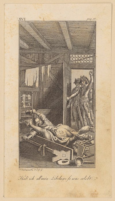 Siegfried von Lindenberg sorprende il suo maestro durante una scena domestica da Daniel Nikolaus Chodowiecki