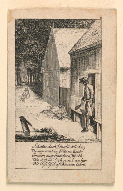 Il devoto della solitudine, illustrazione per "Königl: Grosbrit [anische] Genealogischer Kalender auf das 1780 Jahr Lauenberg bey J.G. Berenberg" da Daniel Nikolaus Chodowiecki