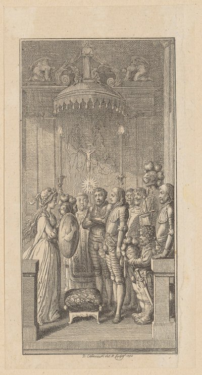 Incisione su rame che illustra il romanzo cavalleresco "Palmerin d