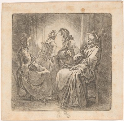 Quattro dame alla finestra da Daniel Nikolaus Chodowiecki