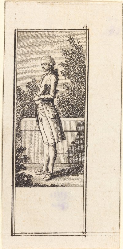 Giovane uomo con cappello sotto il braccio da Daniel Nikolaus Chodowiecki