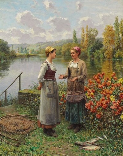 Due donne in un paesaggio da Daniel Ridgway Knight