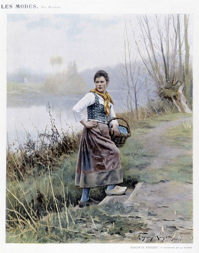 Donna che torna dal fiume di R. Knight da Daniel Ridgway Knight