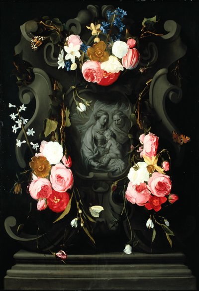 Ghirlanda di fiori con la Sacra Famiglia, 1625-27 da Daniel Seghers