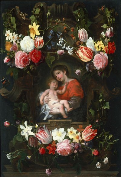 Ghirlanda di fiori con Madonna e Bambino, primo terzo del XVII secolo da Daniel Seghers