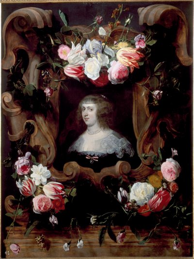 Ritratto di una signora con una corona di fiori da Daniel Seghers