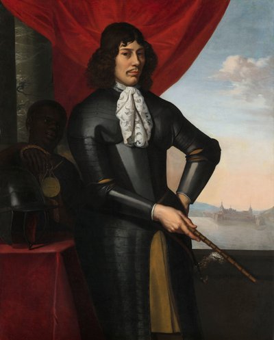 Ritratto di Jan Valckenburgh e un servo schiavo da Daniel Vertangen (signed by artist)