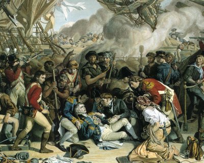 La morte di Nelson, dettaglio del ponte inferiore della Victory, 1863-65 da Daniel after Maclise