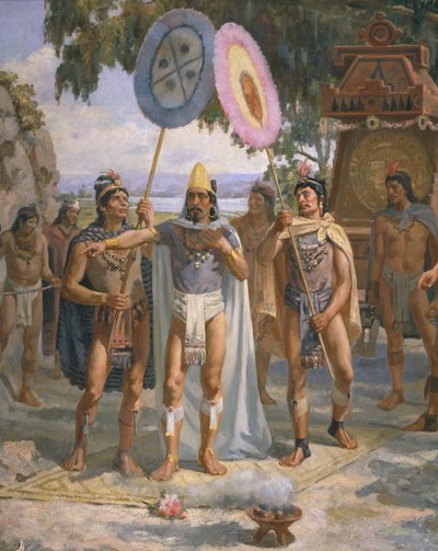 Imperatore Montezuma II a Chapultepec da Daniel del Valle