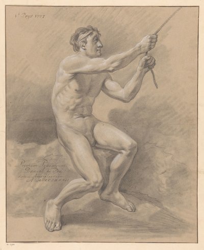 Nudo maschile seduto, visto di lato (1° premio 1777) da Daniël Dupré