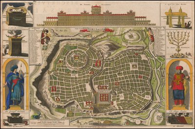 Mappa di Gerusalemme del 1690 di Daniel Stoopendaal da Daniël Stopendaal