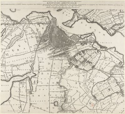 Mappa di Amsterdam e delle aree circostanti da Daniël Stopendael