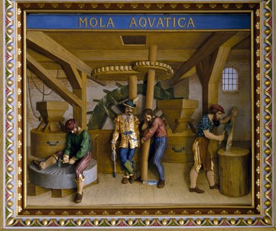 Costruzione della ruota idraulica, soffitto della Sala dei Cavalieri da Danish School