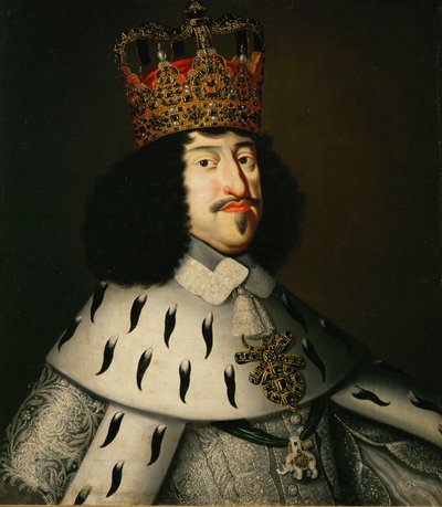 Re Federico III di Danimarca e Norvegia in abiti da incoronazione ... (dipinto su tela) da Danish School