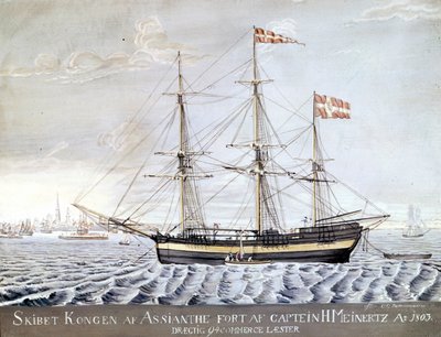 Slership "Konigen of Asian" 1803. Museo Marittimo di Elsinor, Danimarca da Danish School