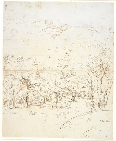 Vista attraverso una foresta verso uno stretto da Dankvart Dreyer
