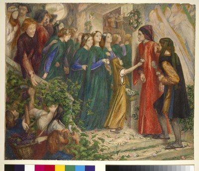 Beatrice incontra Dante a una festa di matrimonio e gli nega il saluto da Dante Gabriel Charles Rossetti