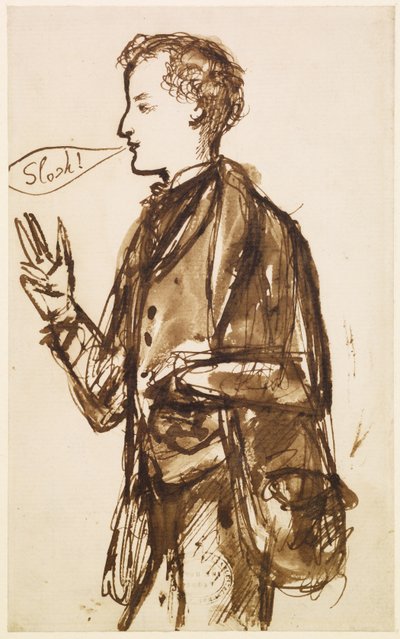 Caricatura di John Everett Millais da Dante Gabriel Charles Rossetti
