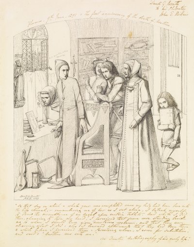 Dante disegna un angelo nel primo anniversario della morte di Beatrice, 1848-9 da Dante Gabriel Charles Rossetti