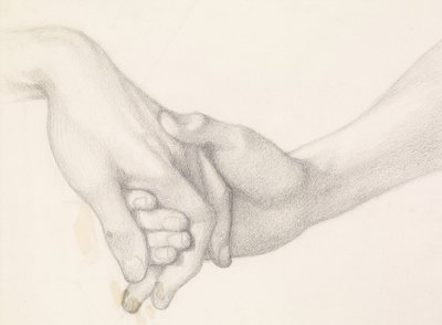 Il sogno di Dante al momento della morte di Beatrice - Studio di Dante che tiene la mano dell