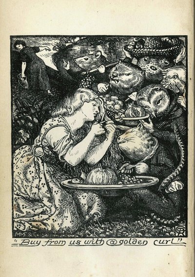 Frontespizio di Goblin Market e altre poesie di Christina Rossetti da Dante Gabriel Charles Rossetti