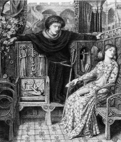 Amleto e Ofelia, 1858 da Dante Gabriel Charles Rossetti