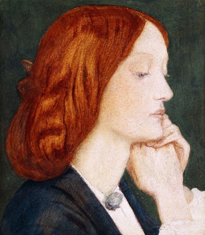 Ritratto di Elizabeth Siddal, di profilo a destra da Dante Gabriel Charles Rossetti
