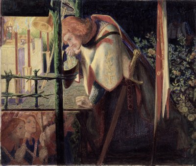 Sir Galahad alla cappella in rovina, 1859 da Dante Gabriel Charles Rossetti
