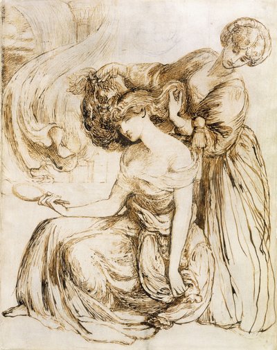 Studio per la canzone della morte di Desdemona: Otello, Atto IV, Scena III da Dante Gabriel Charles Rossetti