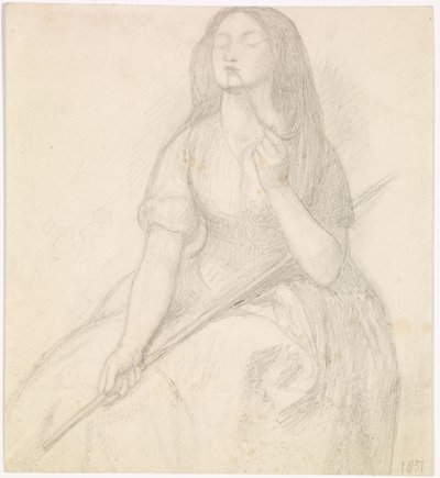 Il ritorno di Tibullo a Delia - Studio per la figura di Delia da Dante Gabriel Charles Rossetti