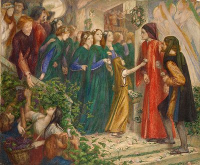 Beatrice a un banchetto di nozze nega il suo saluto a Dante, 1851-1855 da Dante Gabriel Rossetti