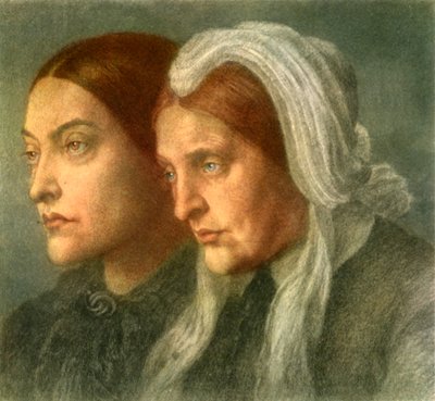 Christina Rossetti con sua madre da Dante Gabriel Rossetti