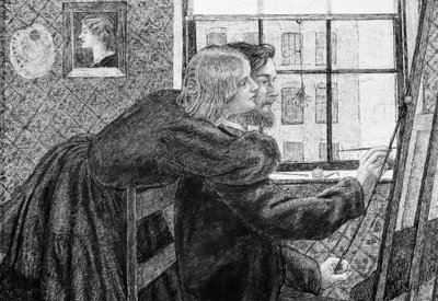 Fanny Cornforth e G.P. Boyce da Dante Gabriel Charles Rossetti