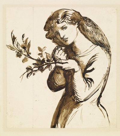 Femmina - Studio di una ragazza che mangia ciliegie da Dante Gabriel Rossetti