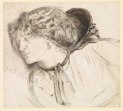 Trovato - Studio per la testa della ragazza da Dante Gabriel Rossetti