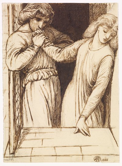 Amleto e Ofelia - Studio compositivo da Dante Gabriel Rossetti