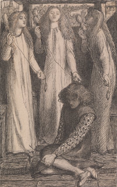 Illustrazione per Le Fanciulle di Elfen-Mere da Dante Gabriel Rossetti