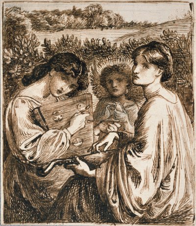 Studio per il Prato Fiorito da Dante Gabriel Rossetti