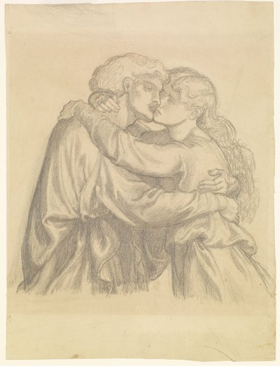 La Beata Damozel - Studio di due innamorati che si abbracciano da Dante Gabriel Rossetti