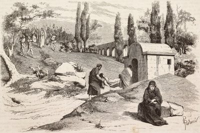 Nel campo nefasto, Roma Vaincue di Alexandre Parodi, Atto V, incisione di Dante Paolocci da schizzi di Zandomenico, da L