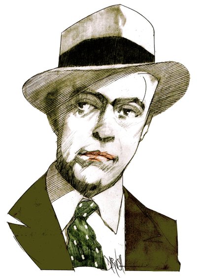 Antonio Delfini, 2021 (disegno digitale a matita colorata) da Dariush Radpour