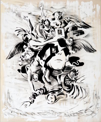 Adorazione smussata, 2018 (olio su tela) da Darren Coffield
