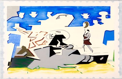Charles e Di (Paesaggio), 2019 (olio su tela) da Darren Coffield