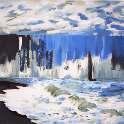 Il mare a Sainte Adresse dopo Monet, 2019 (acrilico su tela) da Darren Coffield