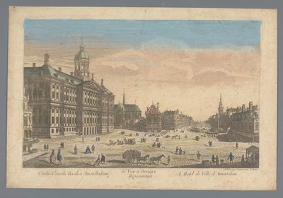 Vista del municipio sulla Piazza Dam ad Amsterdam da Daumont
