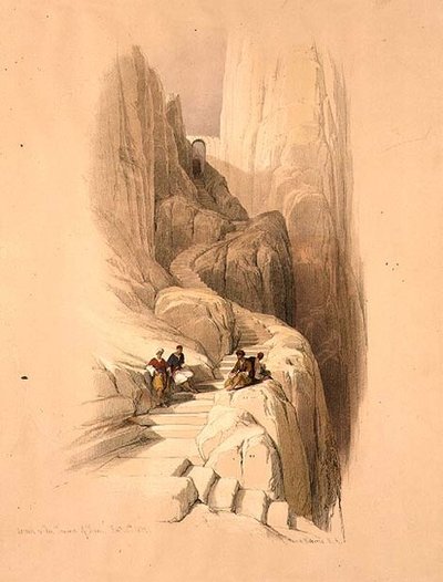 Ascesa alla vetta del Sinai, 20 febbraio 1839, tavola 115 da Volume III di 