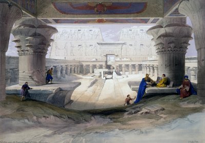 Tempio di Edfu, incisione da disegno di David Roberts (1796-1864), da Egitto e Nubia da David (after) Roberts