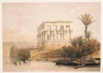 Tempio di File, noto come il "Letto del Faraone", incisione basata su un disegno di David Roberts da "Egitto e Nubia" da David (after) Roberts