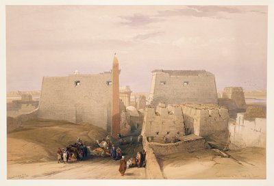 Egitto, ingresso al Tempio di Luxor, incisione basata su disegno di David Roberts da David (after) Roberts