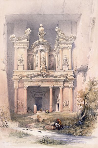 El Kasne (Tesoro), Petra, marzo 1839 da David (after) Roberts